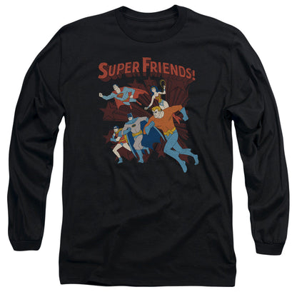 Dc Super Running Mens Long Sleeve Shirt Black Officially Licensed