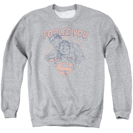 DC Comics Fooled You Mens Crewneck Sweatshirt Athletic Heather Officially Licensed