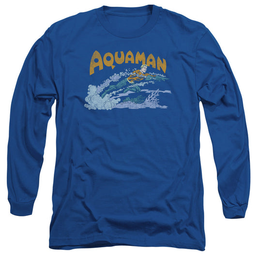 Dc Aqua Swim Mens Long Sleeve Shirt Royal Officially Licensed