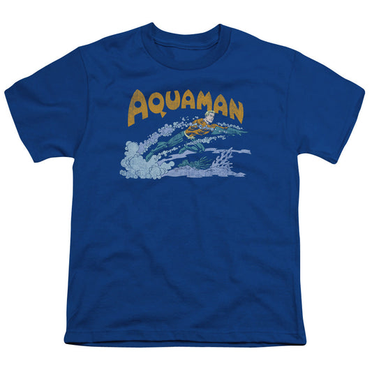 DC Comics Aqua Swim Kids Youth T Shirt Royal Blue Officially Licensed