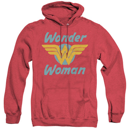 Dc Wonder Wings Mens Heather Hoodie Red Officially Licensed