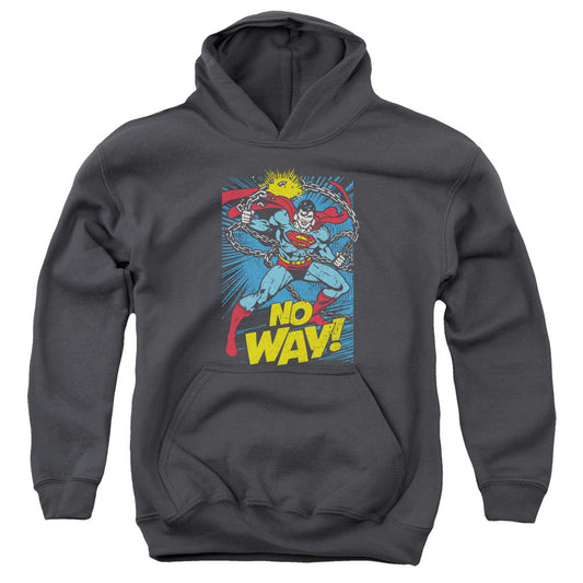 DC Comics No Way Kids Youth Hoodie Charcoal Officially Licensed
