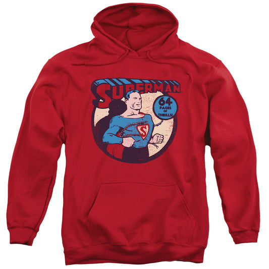 DC Comics Superman 64 Mens Hoodie Red Officially Licensed