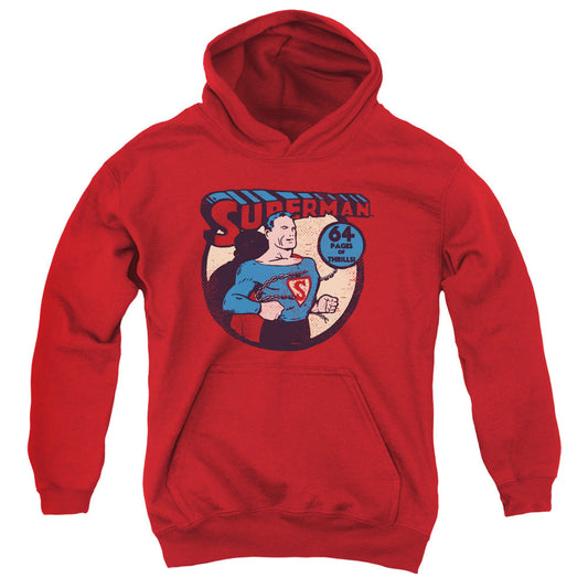 DC Comics Superman 64 Kids Youth Hoodie Red Officially Licensed