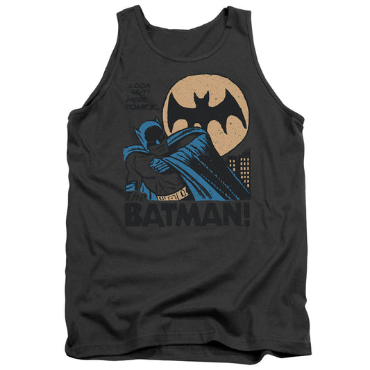 DC Comics Look Out Mens Tank Top Shirt Charcoal Officially Licensed