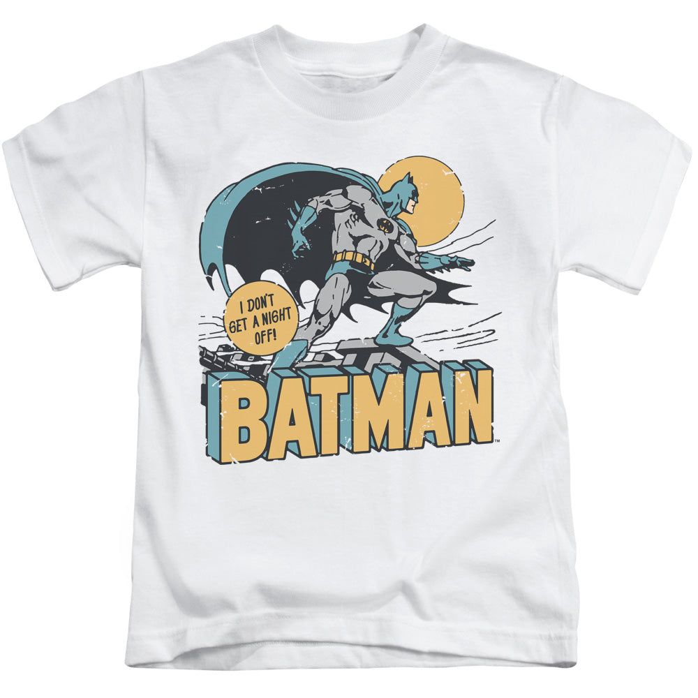 DC Comics Night Off Juvenile Kids Youth T Shirt White Officially Licensed