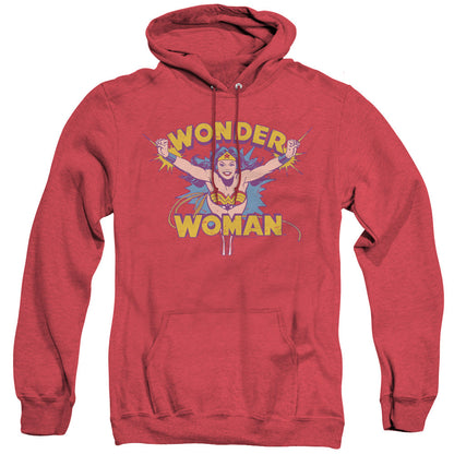 Dc Flying Through Mens Heather Hoodie Red Officially Licensed