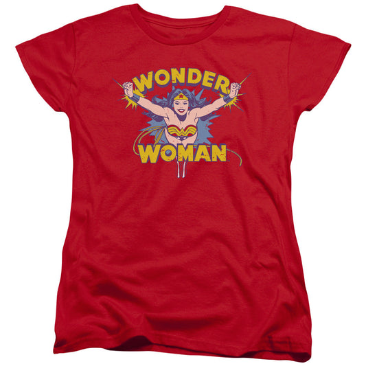 DC Comics Flying Through Womens T Shirt Red Officially Licensed