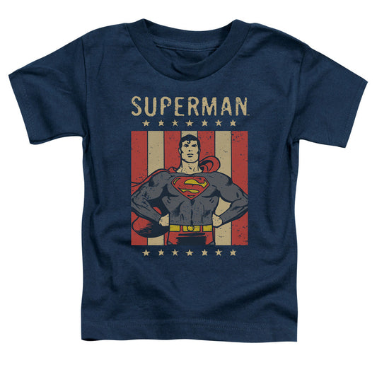 DC Comics Retro Liberty Toddler Kids Youth T Shirt Navy Blue Officially Licensed