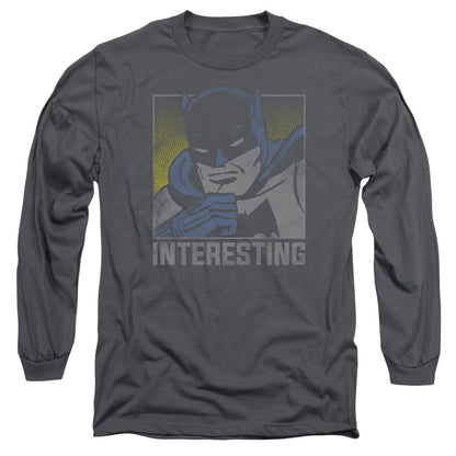 Dc Interesting Mens Long Sleeve Shirt Charcoal Officially Licensed