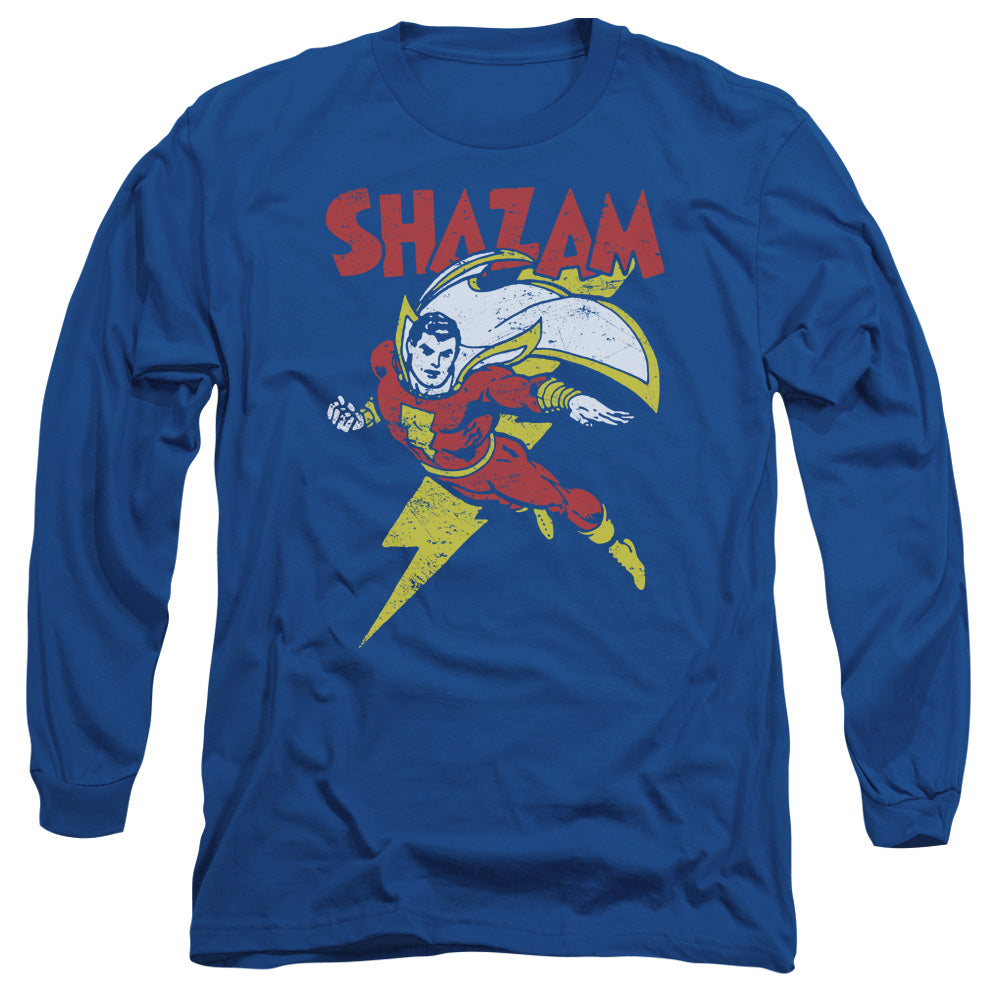 DC Comics Lets Fly Mens Long Sleeve Shirt Royal Blue Officially Licensed