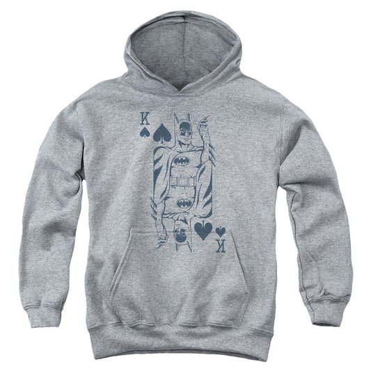 DC Comics Bat Card Kids Youth Hoodie Heather Officially Licensed