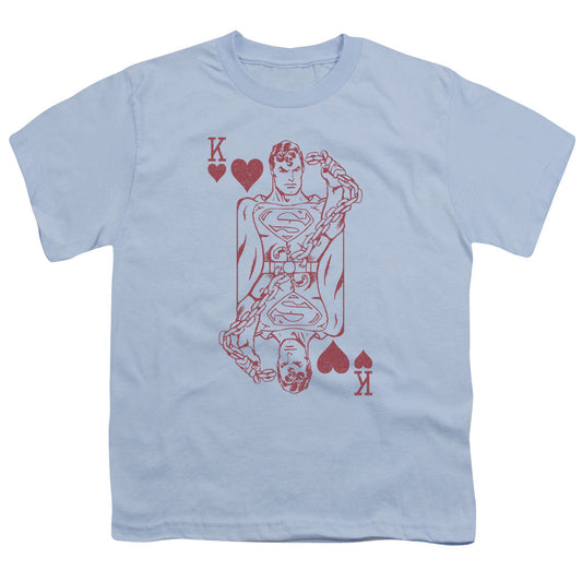 DC Comics Super Card Kids Youth T Shirt Light Blue Officially Licensed