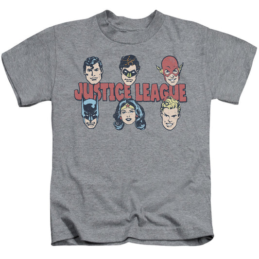 DC Comics Justice Lineup Juvenile Kids Youth T Shirt Athletic Heather Officially Licensed