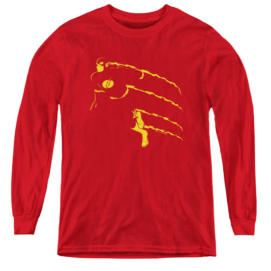 DC Comics Flash Flash Min Long Sleeve Kids Youth T Shirt Red Officially Licensed