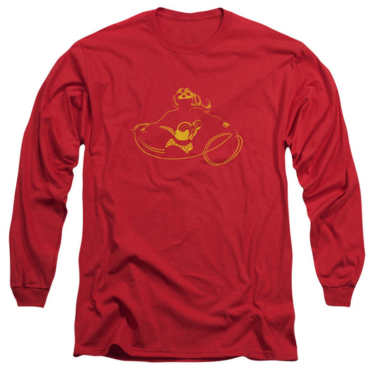 DC Comics Wonder Min Mens Long Sleeve Shirt Red Officially Licensed
