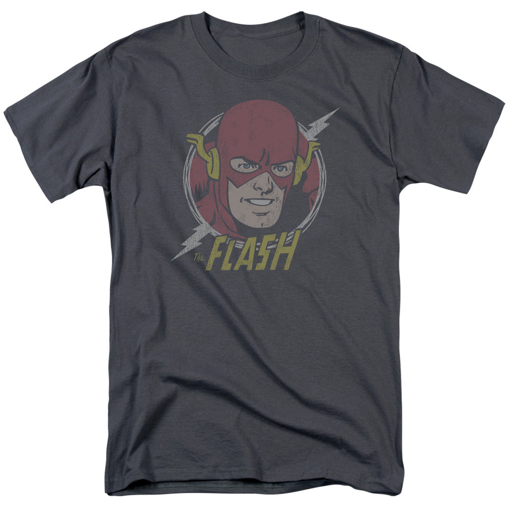 Dc Flash Vintage Voltage Mens T Shirt Charcoal Officially Licensed
