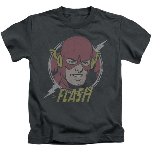 DC Comics Flash Vintage Voltage Juvenile Kids Youth T Shirt Charcoal Officially Licensed