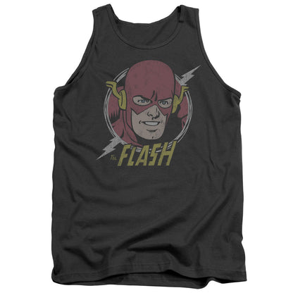 Dc Flash Vintage Voltage Mens Tank Top Shirt Charcoal Officially Licensed