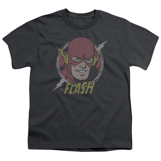 DC Comics Flash Vintage Voltage Kids Youth T Shirt Charcoal Officially Licensed