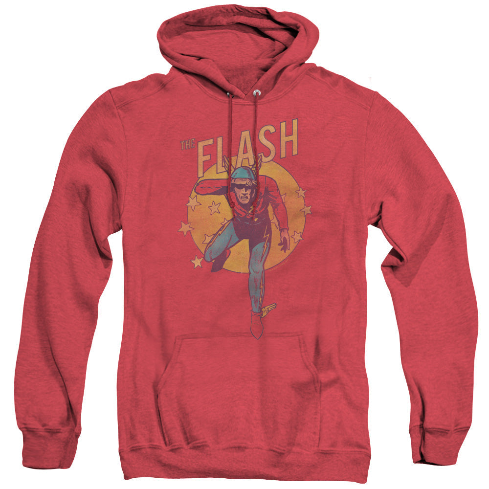Dc Flash Circle & Stars Mens Heather Hoodie Red Officially Licensed