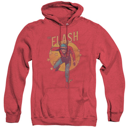 Dc Flash Circle & Stars Mens Heather Hoodie Red Officially Licensed