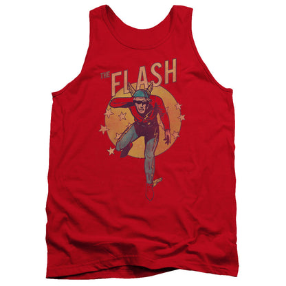 Dc Flash Circle & Stars Mens Tank Top Shirt Red Officially Licensed