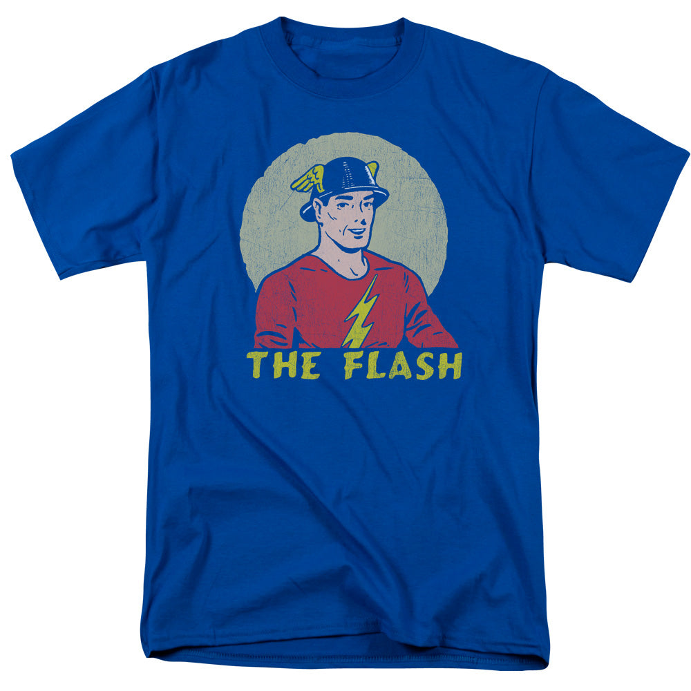 Dc Flash Faded Circle Mens T Shirt Royal Blue Officially Licensed