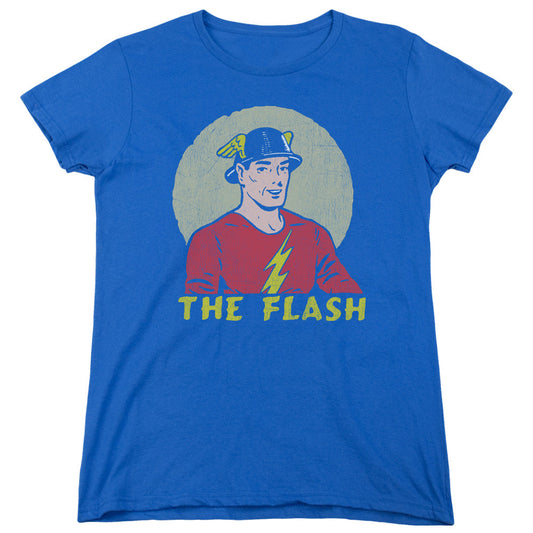 DC Comics Flash Faded Circle Womens T Shirt Royal Blue Officially Licensed