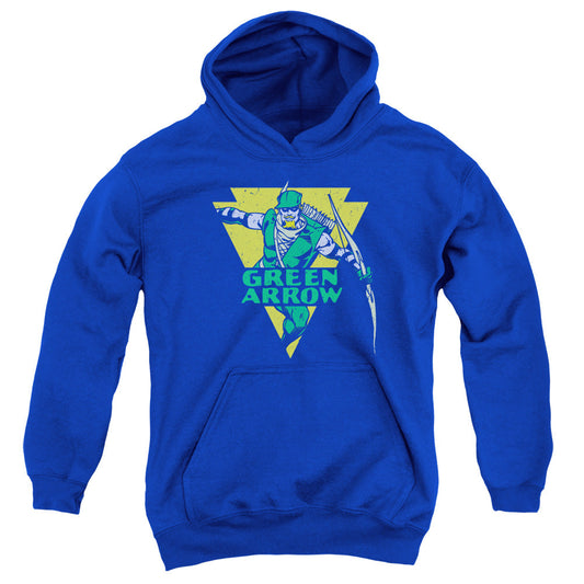 DC Comics Distressed Arrow Kids Youth Hoodie Royal Blue Officially Licensed