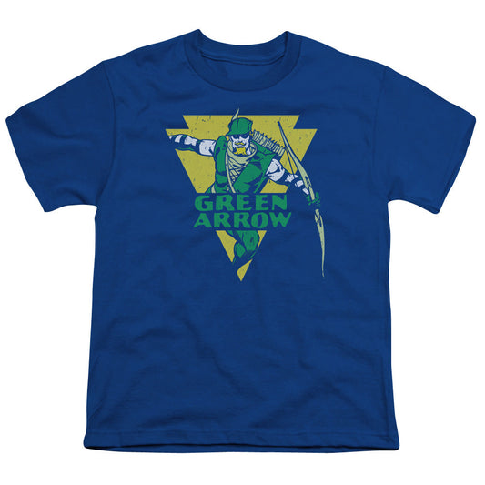 DC Comics Distressed Arrow Kids Youth T Shirt Royal Blue Officially Licensed
