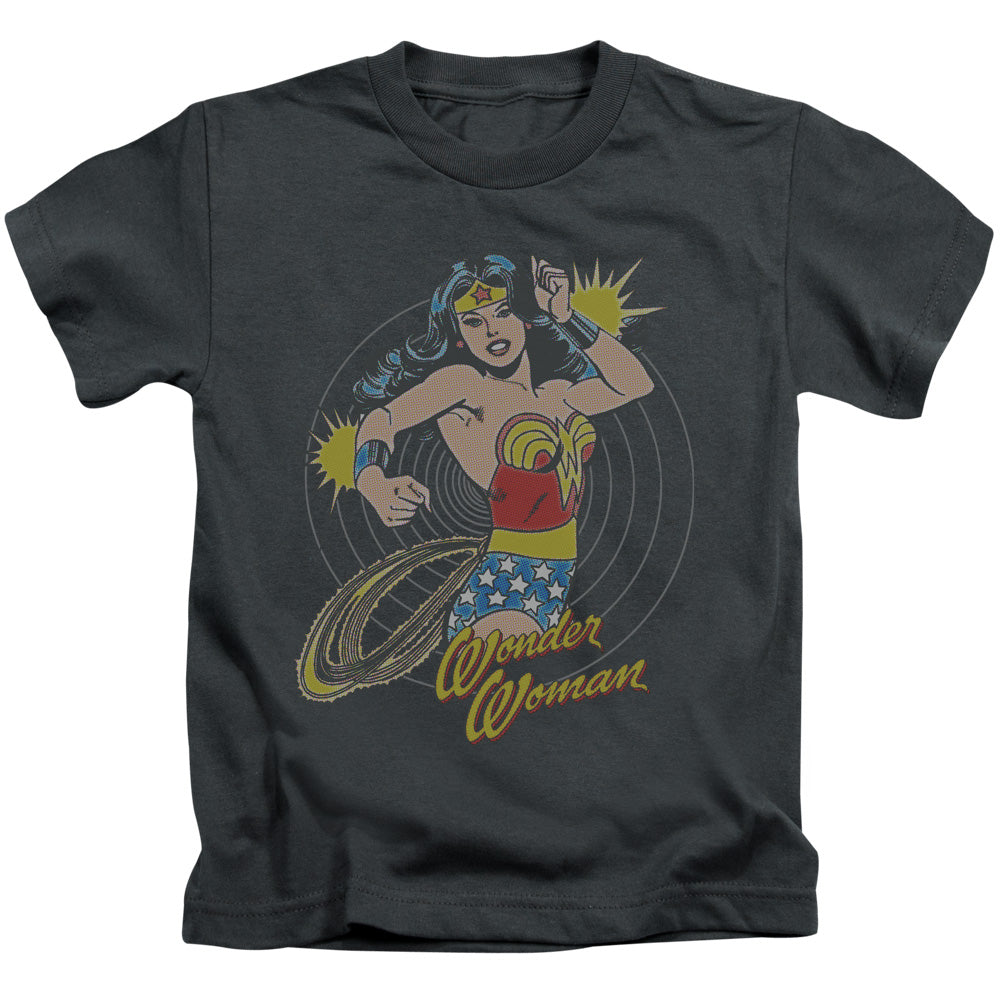 DC Comics Spinning Juvenile Kids Youth T Shirt Charcoal Officially Licensed