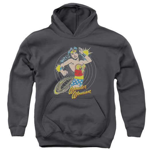 DC Comics Spinning Kids Youth Hoodie Charcoal Officially Licensed