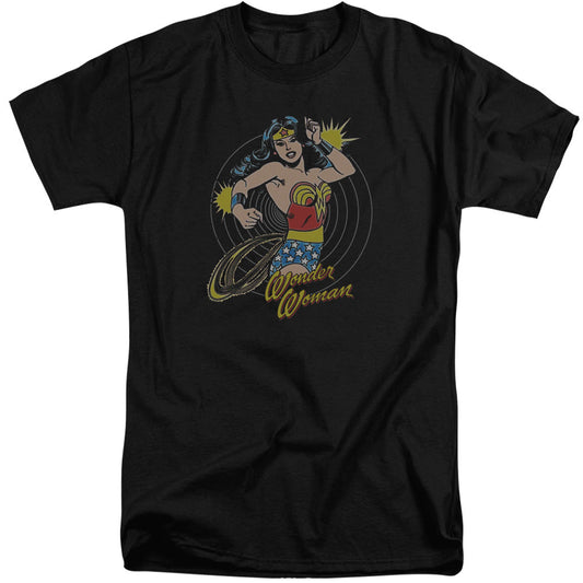 DC Comics Spinning Mens Tall T Shirt Adult Tall Black Officially Licensed