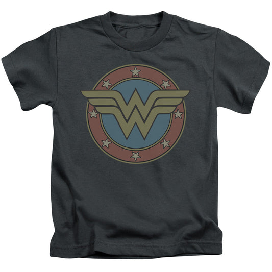 DC Comics Ww Vintage Emblem Juvenile Kids Youth T Shirt Charcoal Officially Licensed