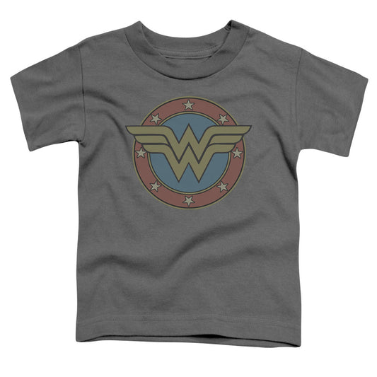 DC Comics Ww Vintage Emblem Toddler Kids Youth T Shirt Charcoal Officially Licensed