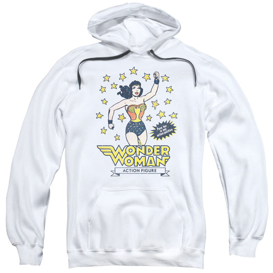 DC Comics Action Figure Mens Hoodie White Officially Licensed
