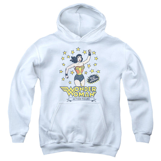 DC Comics Action Figure Kids Youth Hoodie White Officially Licensed