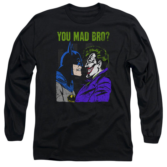 DC Comics Mad Bro Mens Long Sleeve Shirt Black Officially Licensed