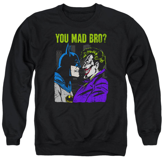 DC Comics Mad Bro Mens Crewneck Sweatshirt Black Officially Licensed