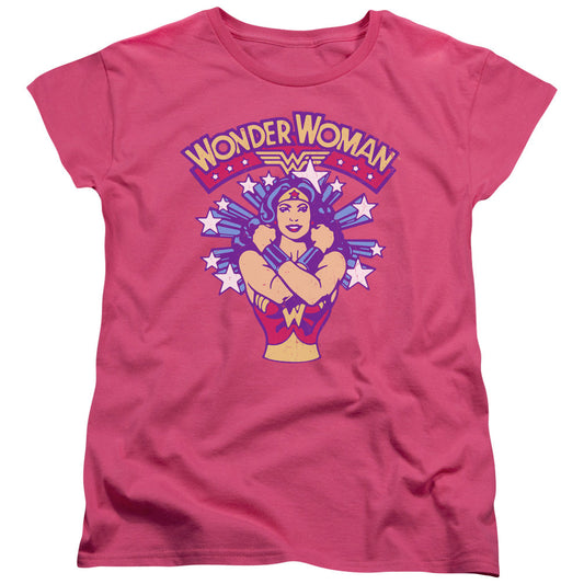DC Comics Star Crossed Womens T Shirt Hot Pink Officially Licensed