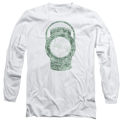 Dc Lantern Cover Mens Long Sleeve Shirt White Officially Licensed