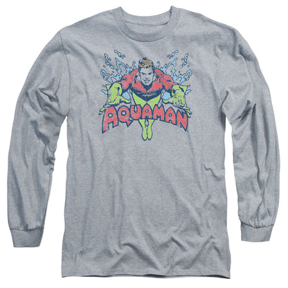 Dc Splish Splash Mens Long Sleeve Shirt Athletic Heather Officially Licensed