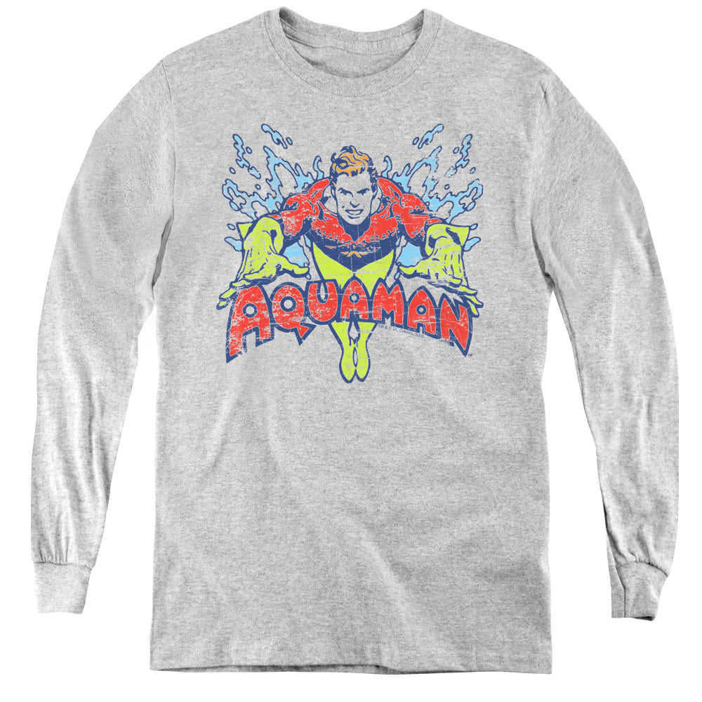 DC Comics Splish Splash Long Sleeve Kids Youth T Shirt Athletic Heather Officially Licensed
