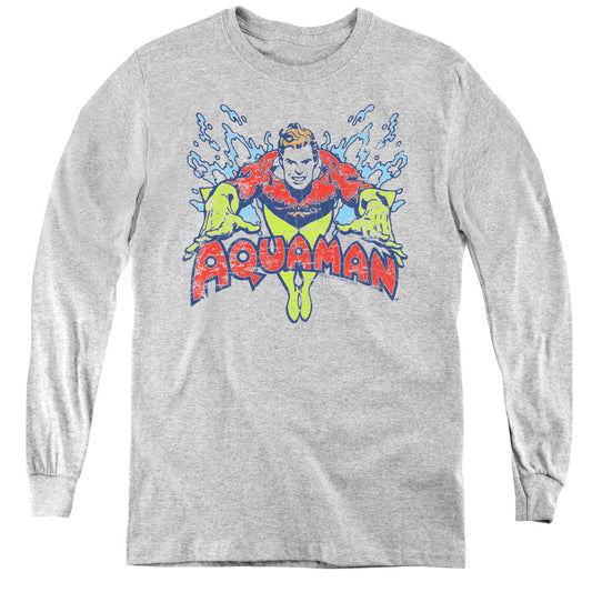DC Comics Splish Splash Long Sleeve Kids Youth T Shirt Athletic Heather Officially Licensed