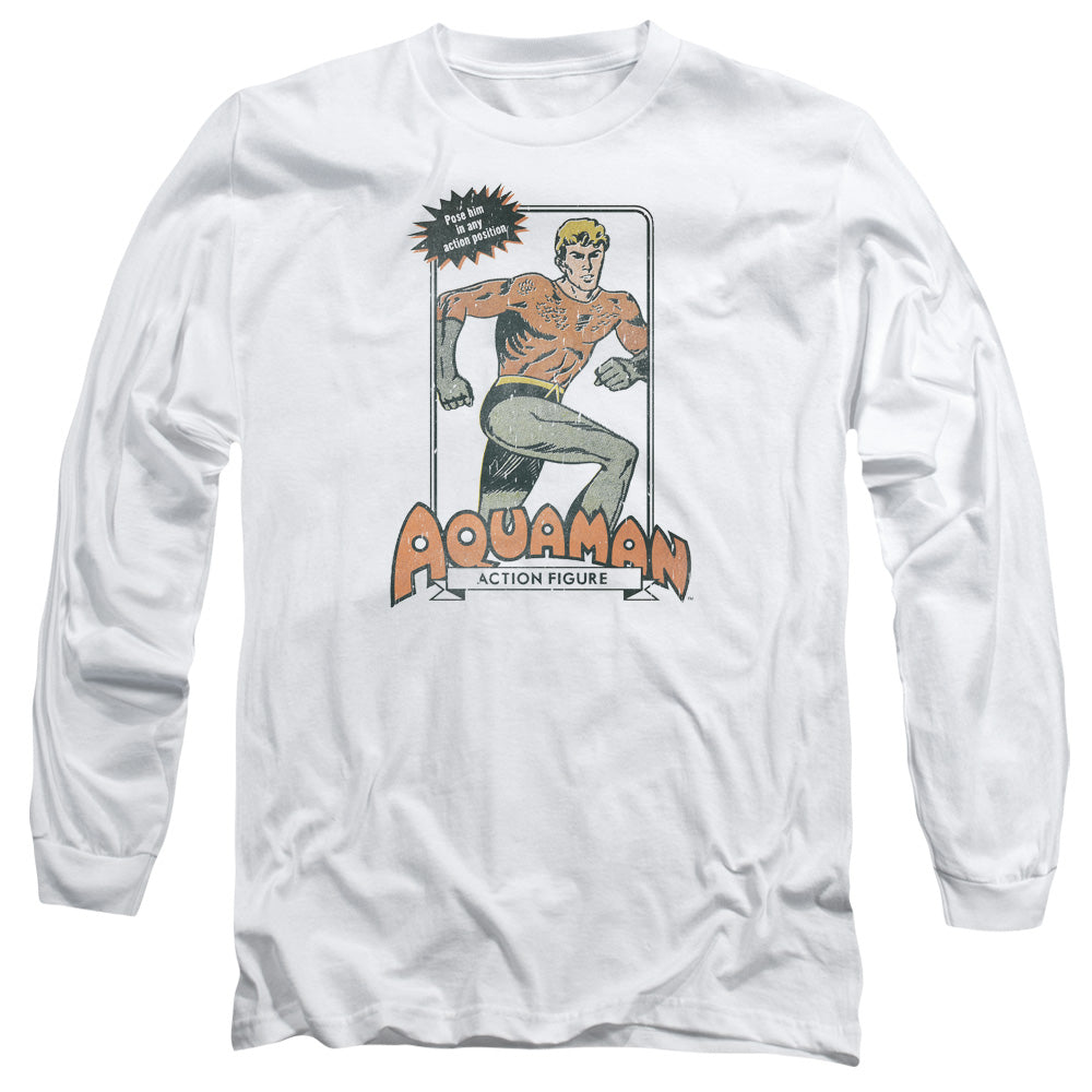 DC Comics Am Action Figure Mens Long Sleeve Shirt White Officially Licensed