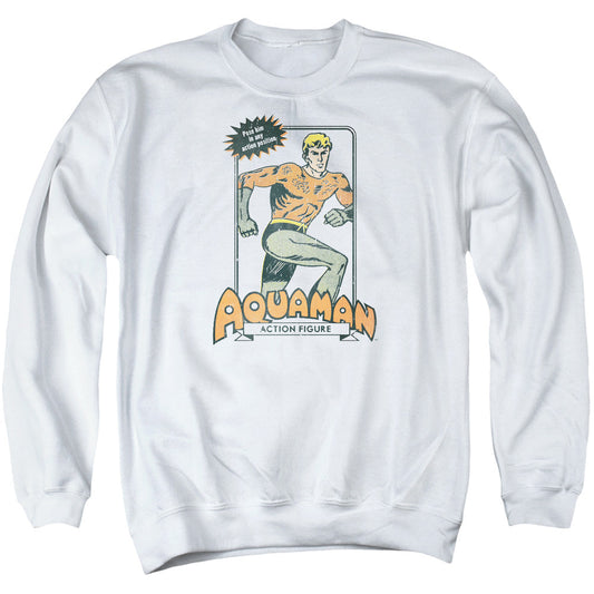 DC Comics Am Action Figure Mens Crewneck Sweatshirt White Officially Licensed
