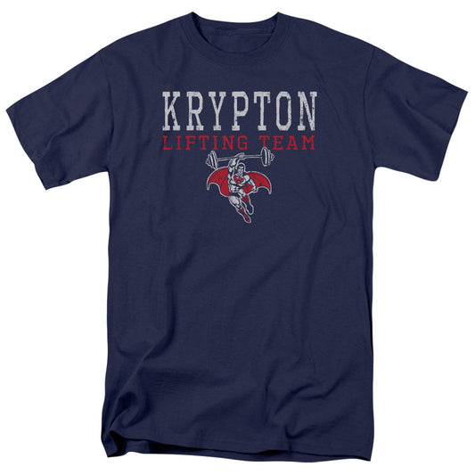 Dco Krpton Lifting Mens T Shirt Navy Officially Licensed
