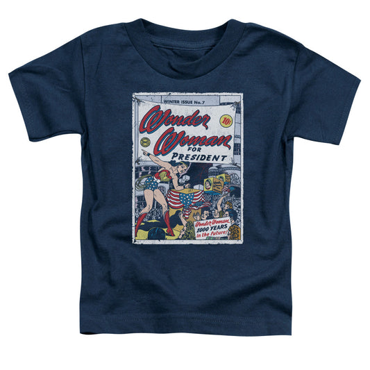 DC Comics Ww for President Toddler Kids Youth T Shirt Navy Blue Officially Licensed