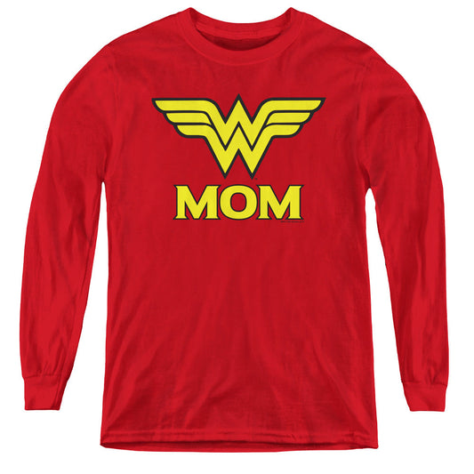 DC Comics Wonder Mom Long Sleeve Kids Youth T Shirt Red Officially Licensed